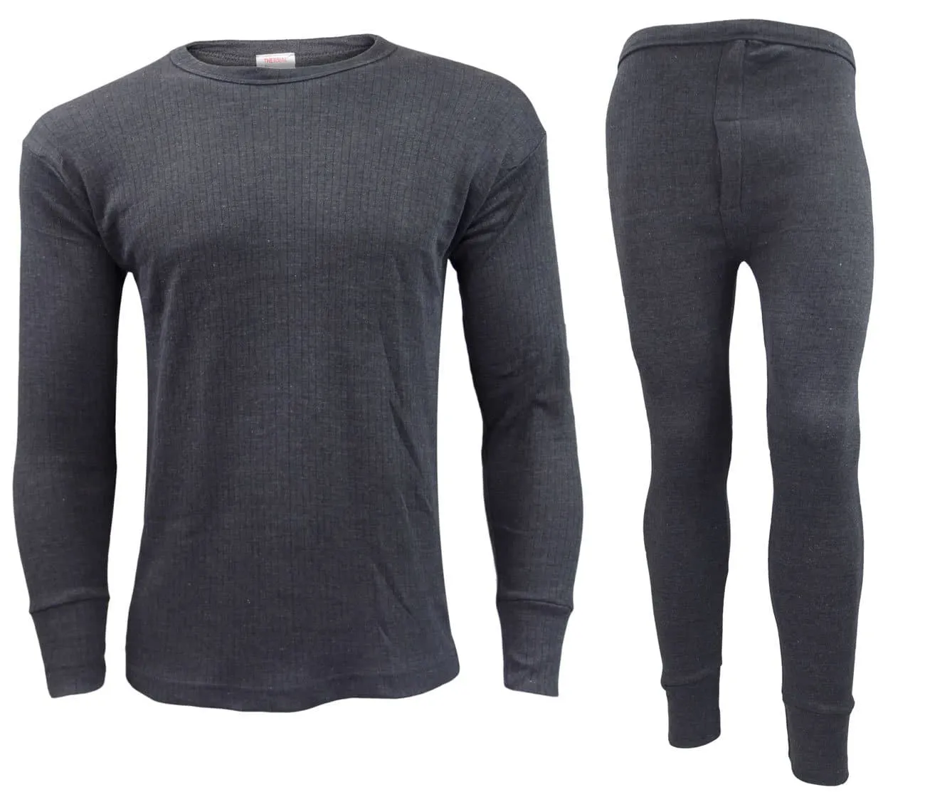 Mens Charcoal Long Johns Thermal Full Sleeve Set