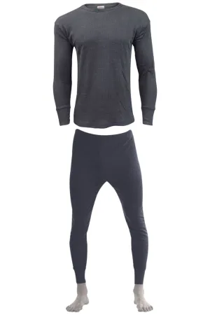 Mens Charcoal Long Johns Thermal Full Sleeve Set