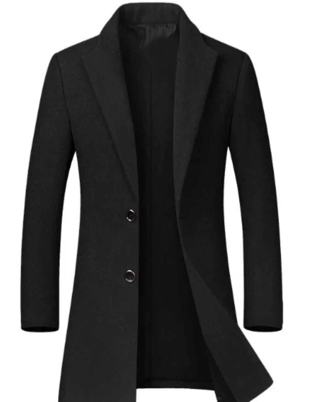 Mens Classic Dual Button Mid Length Coat