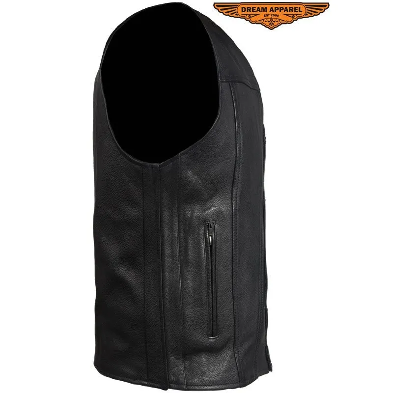 Mens Classic Motorcycle Club Vest With Gun Pockets MV8014-11