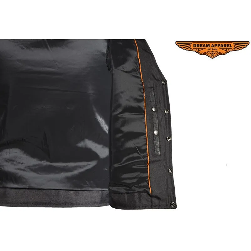 Mens Classic Motorcycle Club Vest With Gun Pockets MV8014-11