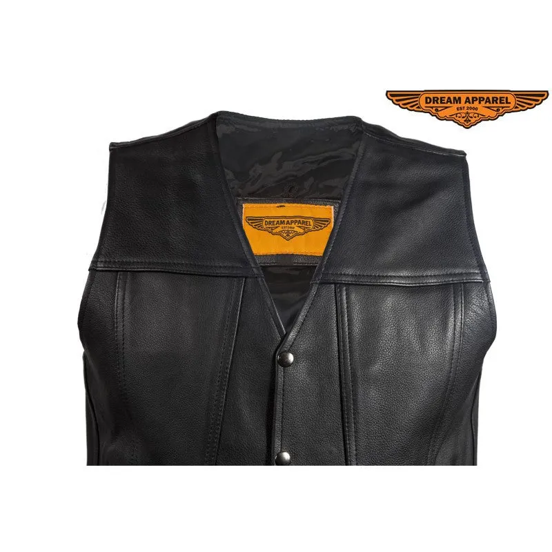 Mens Classic Motorcycle Club Vest With Gun Pockets MV8014-11