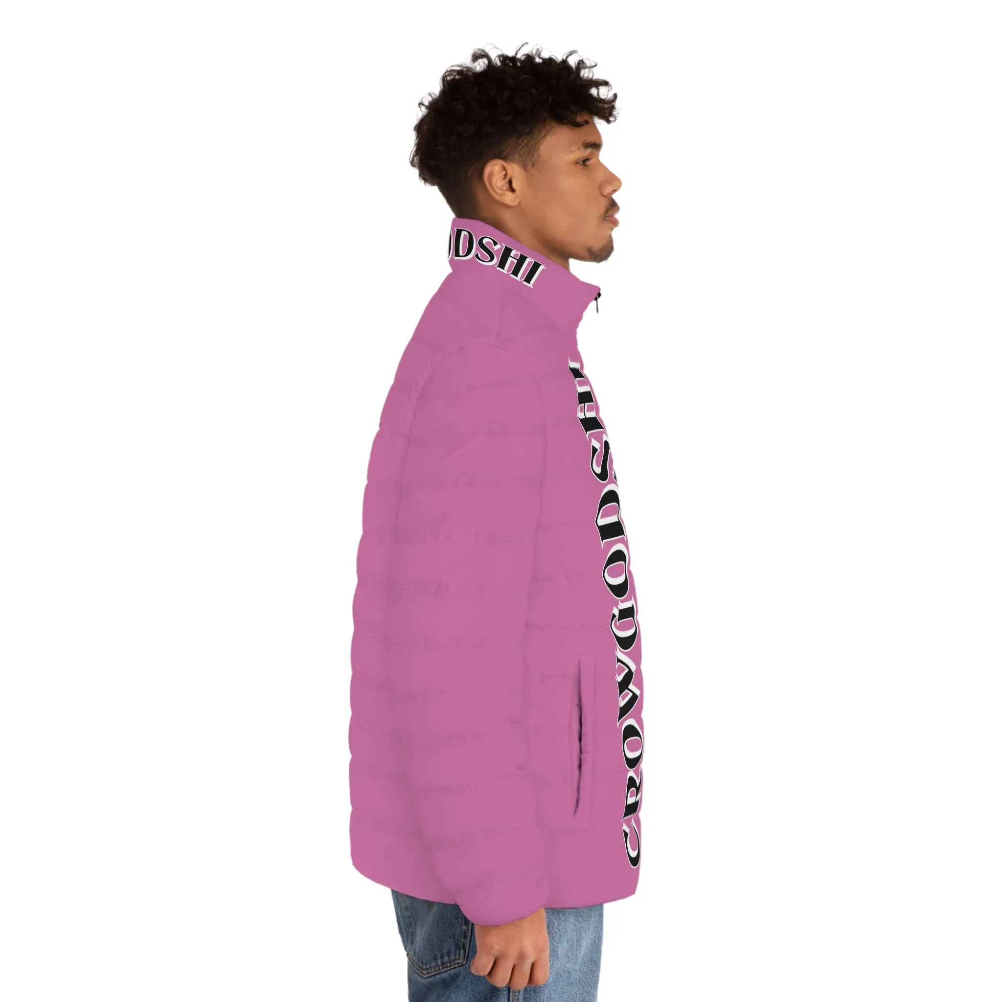 Men's CROWGODSHI Puffer Jacket, LIGHT PINK