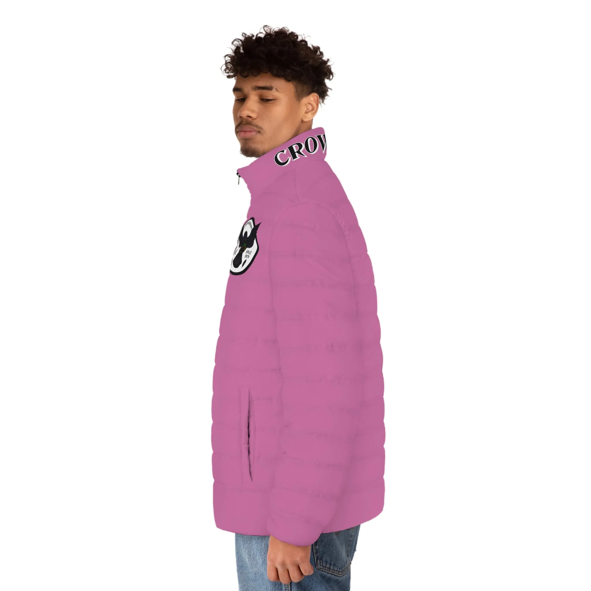 Men's CROWGODSHI Puffer Jacket, LIGHT PINK