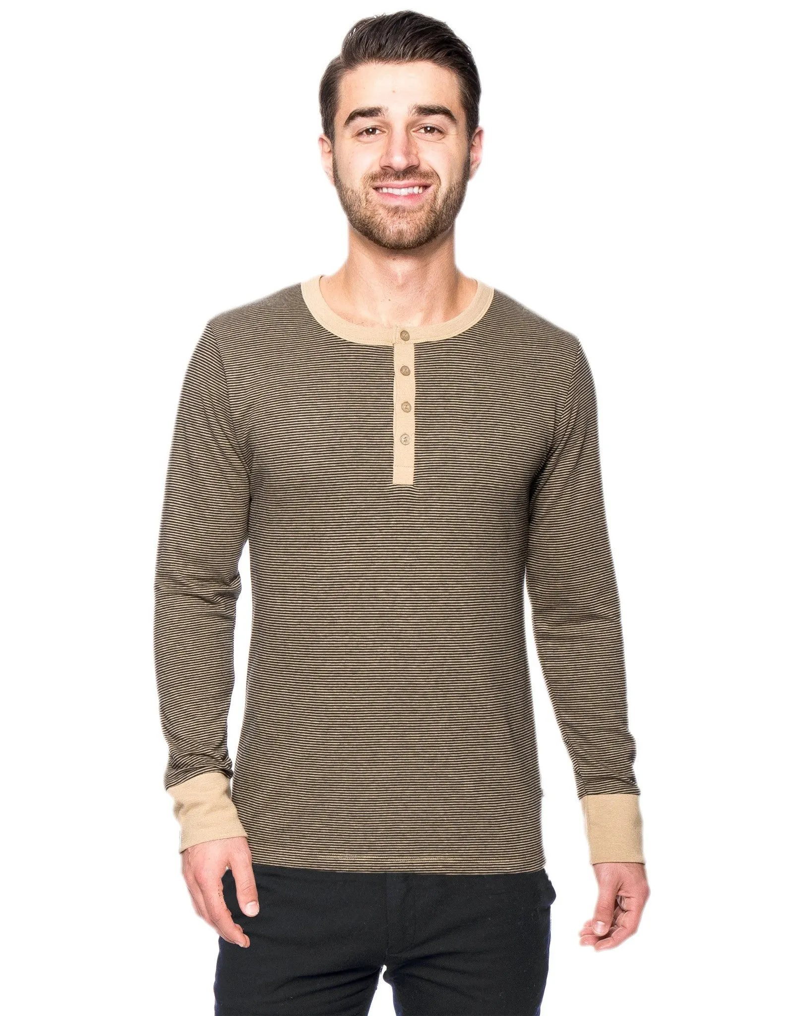 Men's Double Layer Thermal Long Sleeve Henley Top