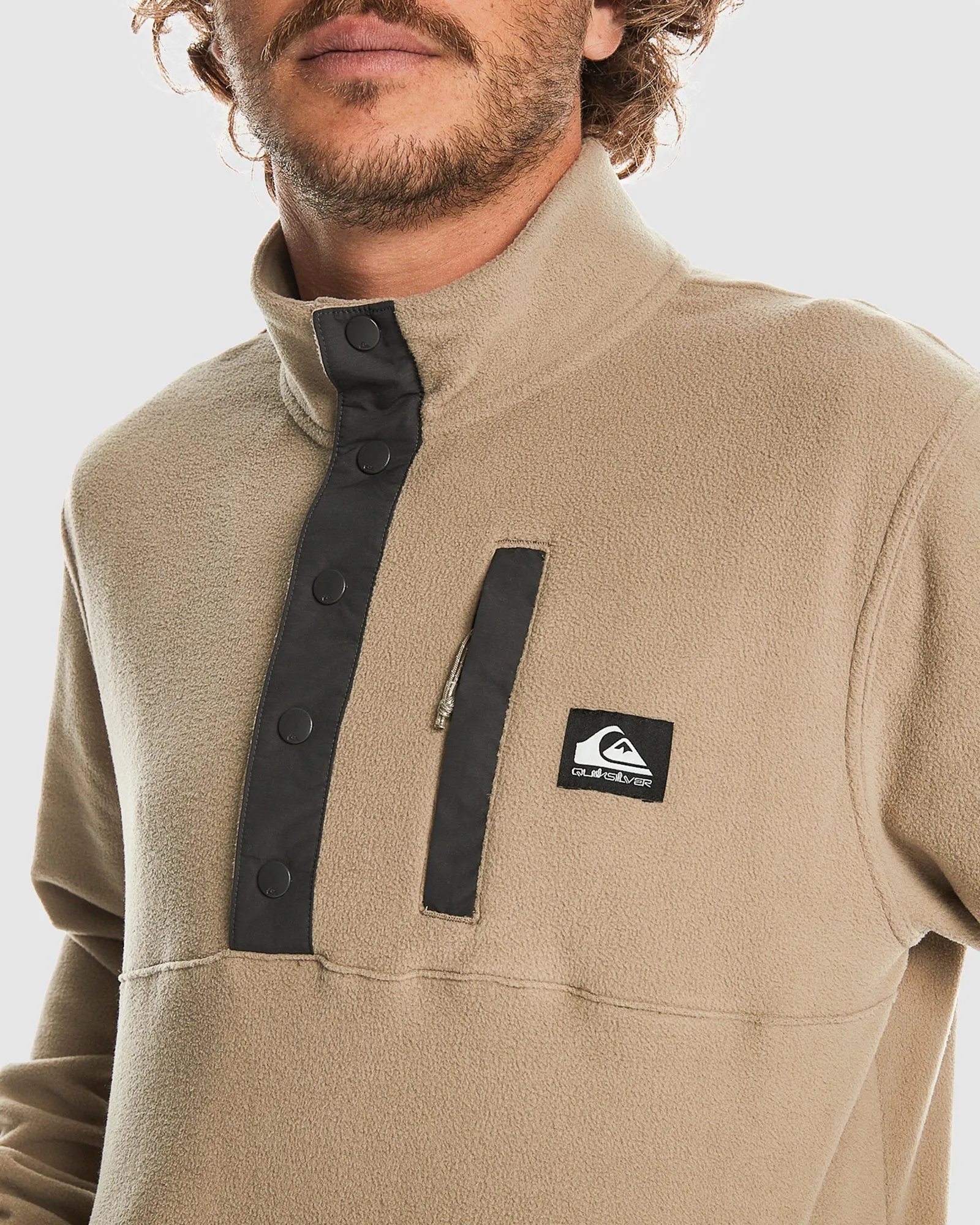 Mens No Destination Mock Neck Fleece