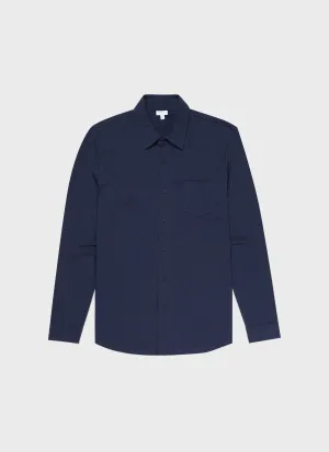 Men's Piqué Shirt in Navy