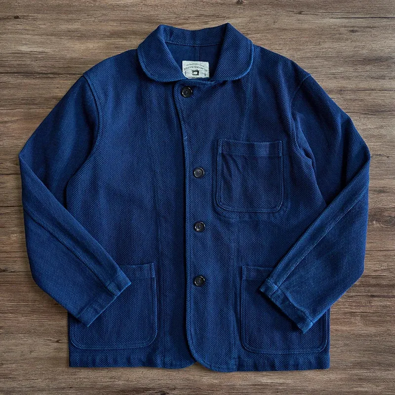 Men's Sashiko Jacket - Indigo Japan Style Workwear