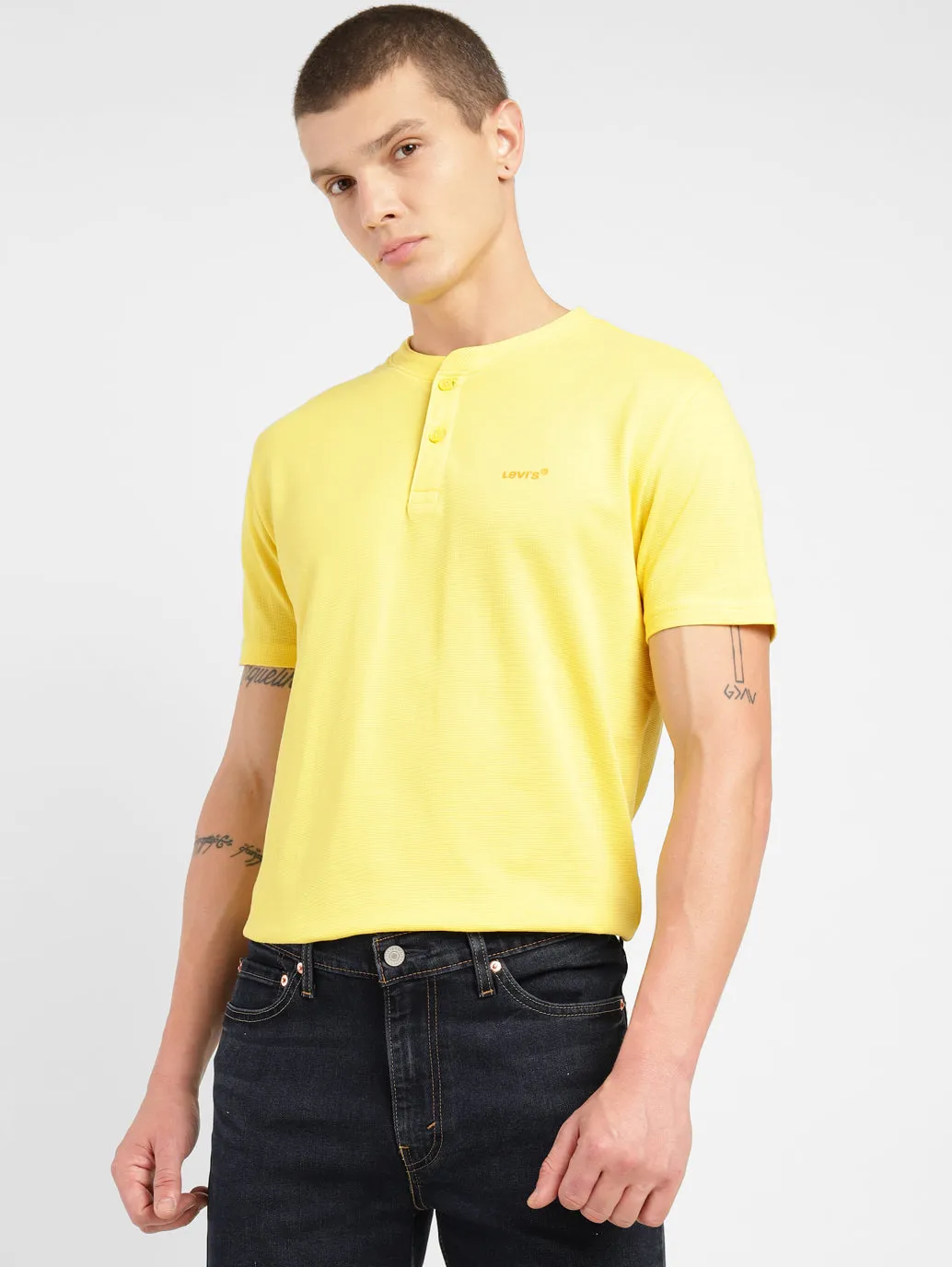 Men's Solid Henley T-shirt