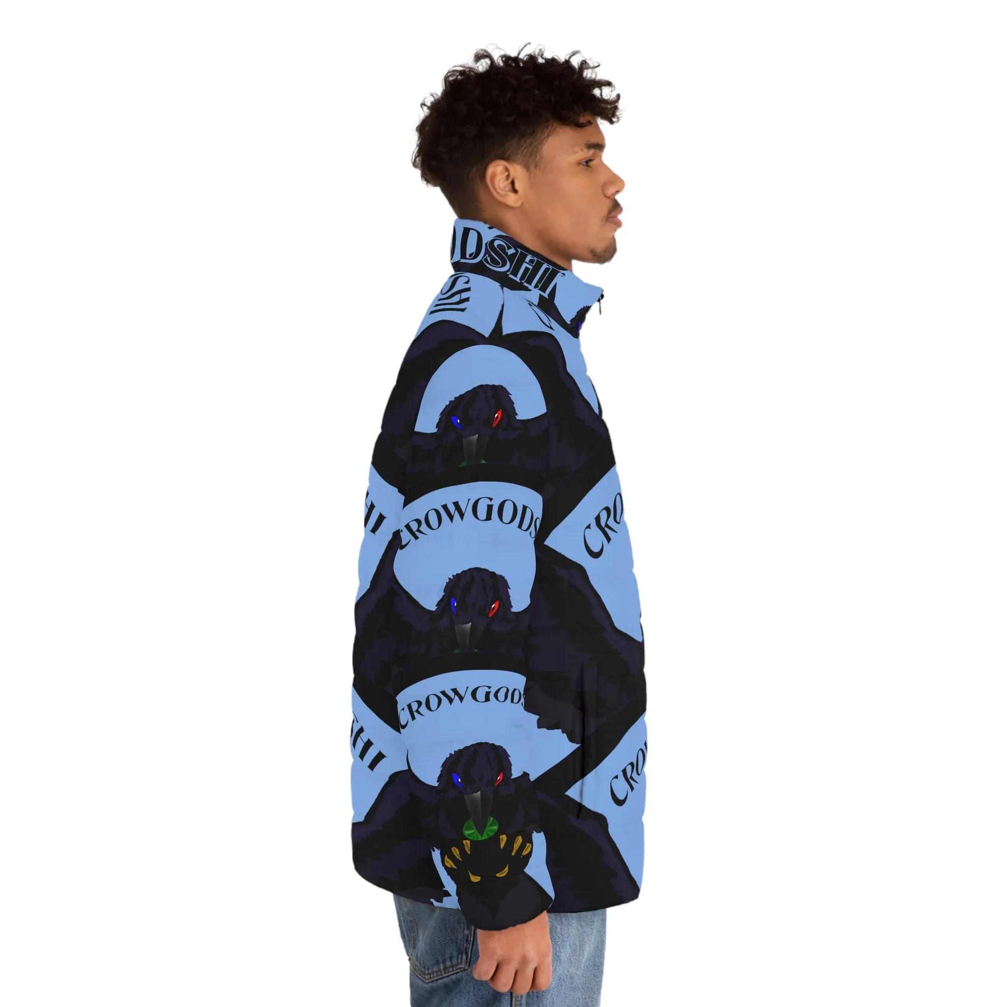 Men's Special Edition Crowgodshi Puffer Jacket, CAROLINA BLUE LOGO