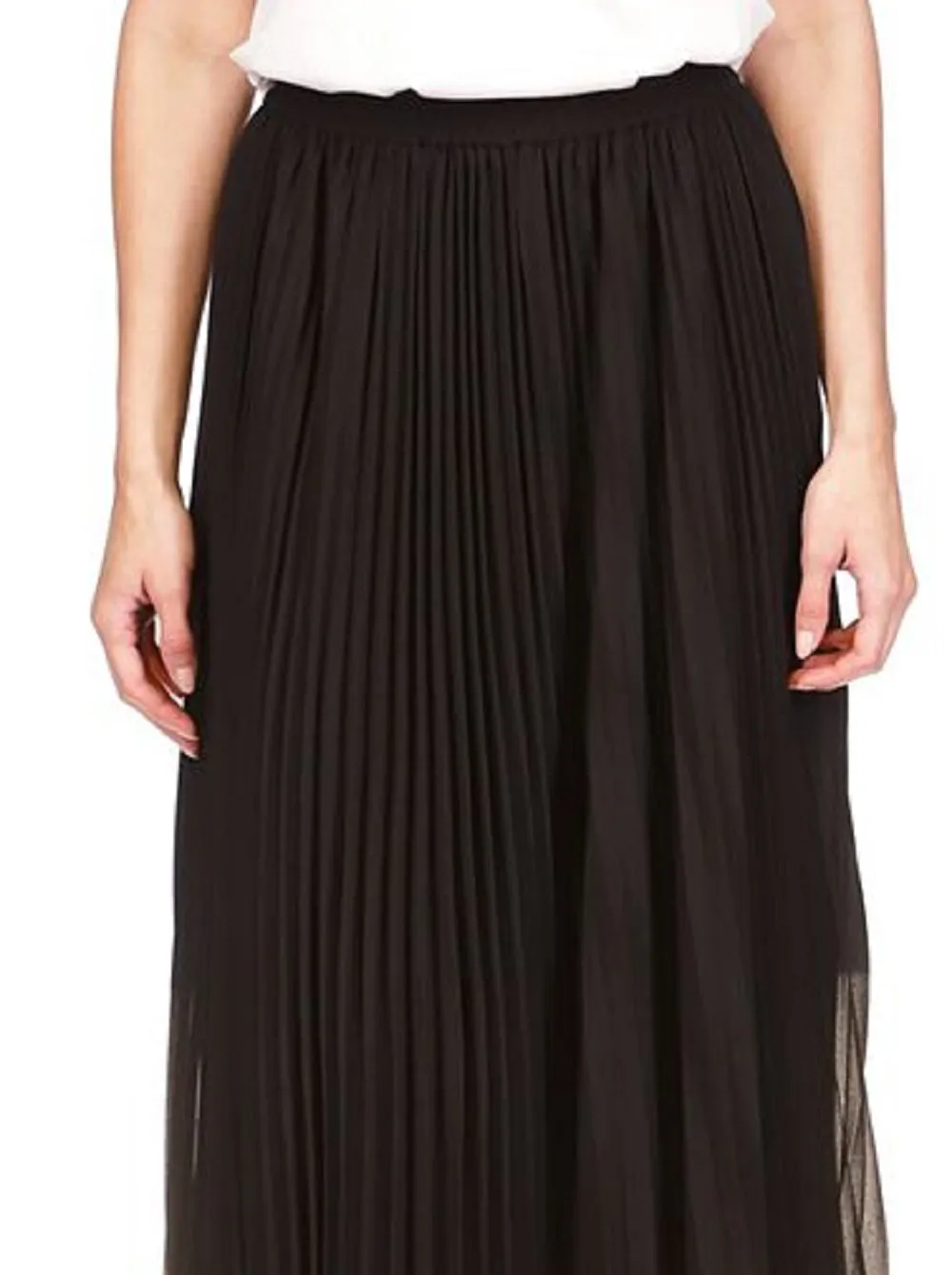 Michael Kors Women's Pleated Midi Skirt Black