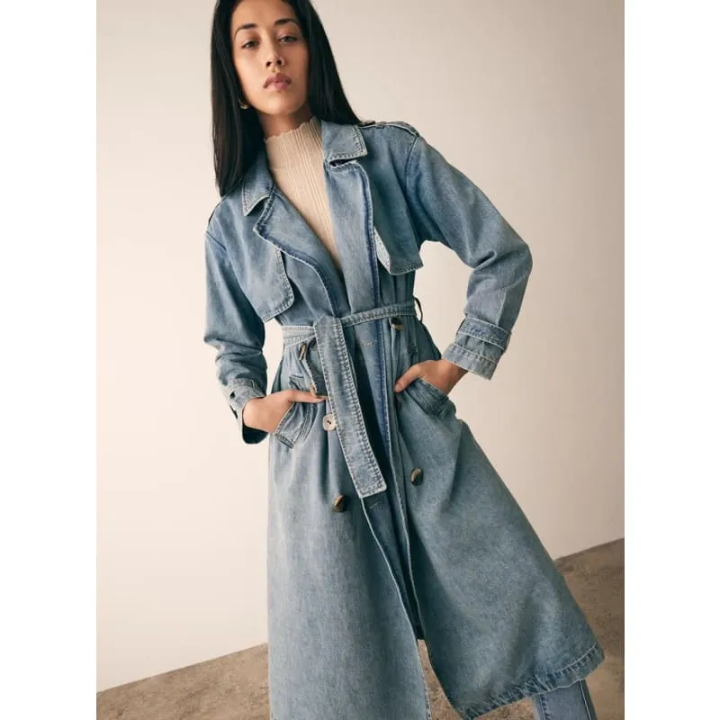 Midwest Trench Coat | Blue Denim