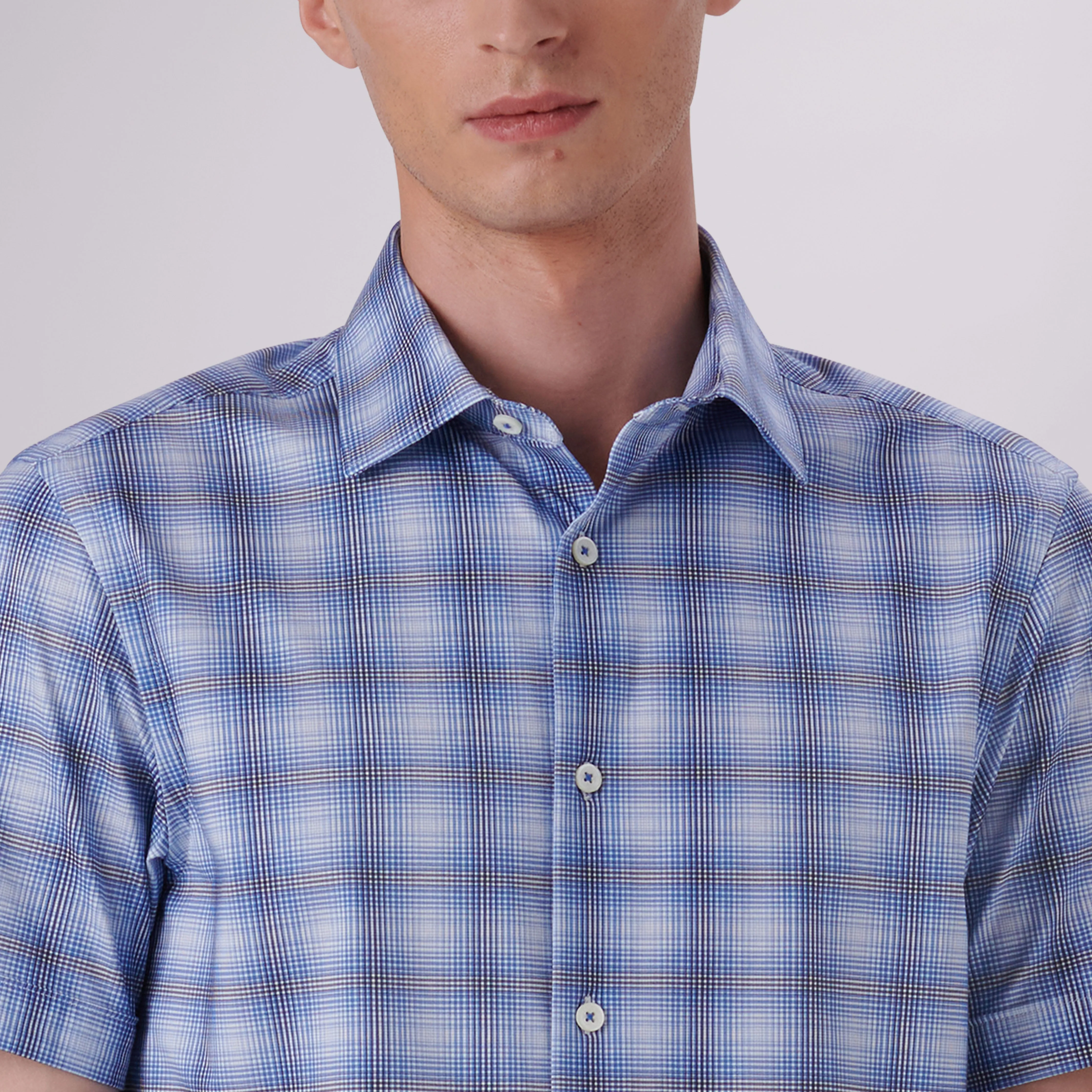 Miles Dupplin Check Print OoohCotton Short Sleeve Shirt