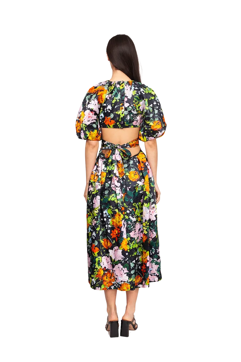 Mimosa Cutout Midi Dress Midnight Floral