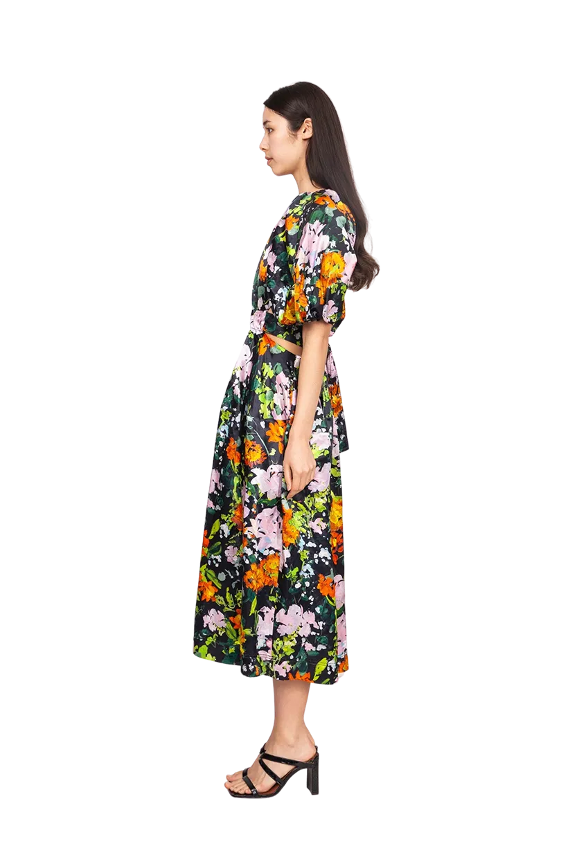 Mimosa Cutout Midi Dress Midnight Floral