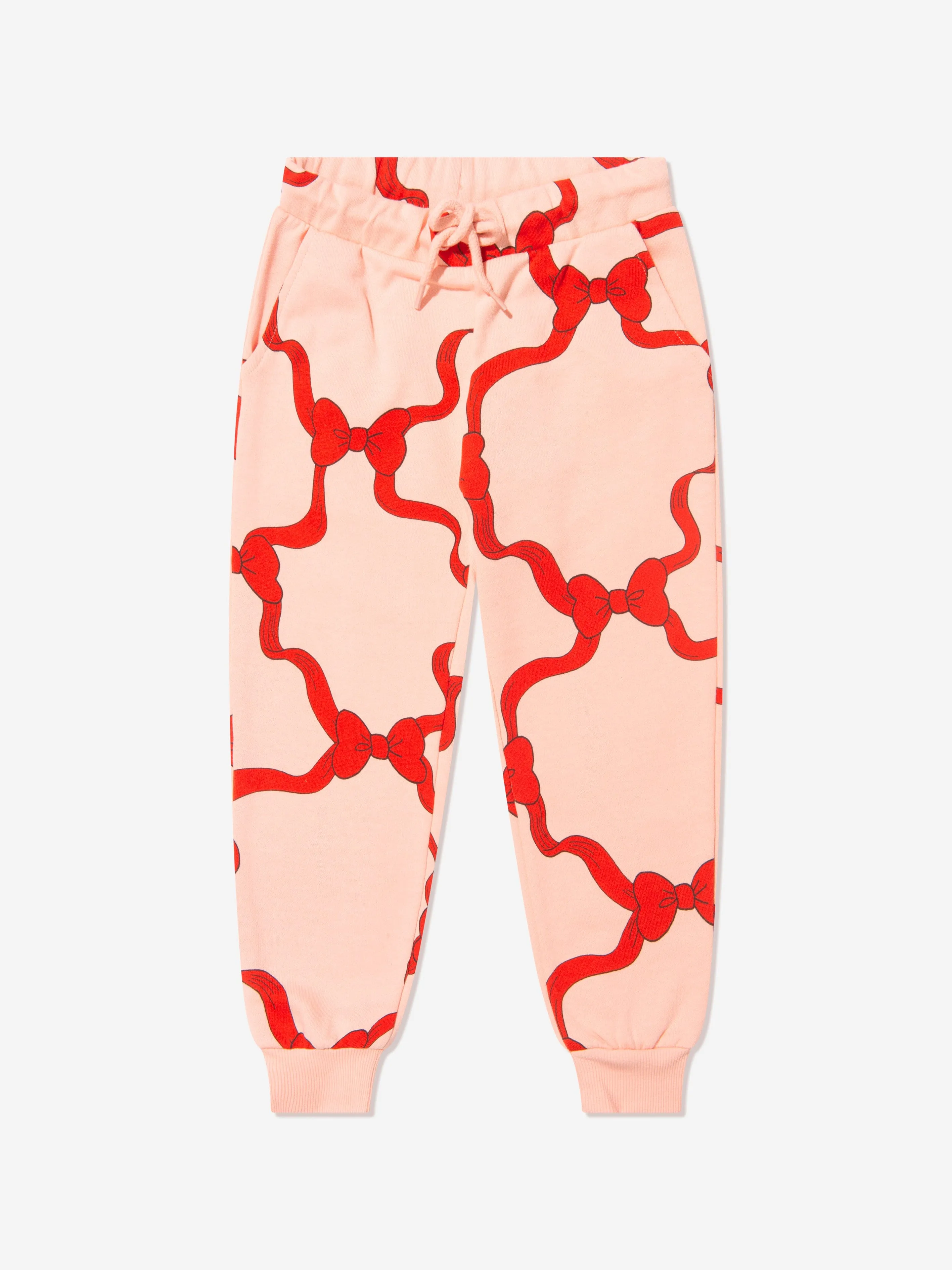 Mini Rodini Girls Organic Cotton Bow Print Joggers