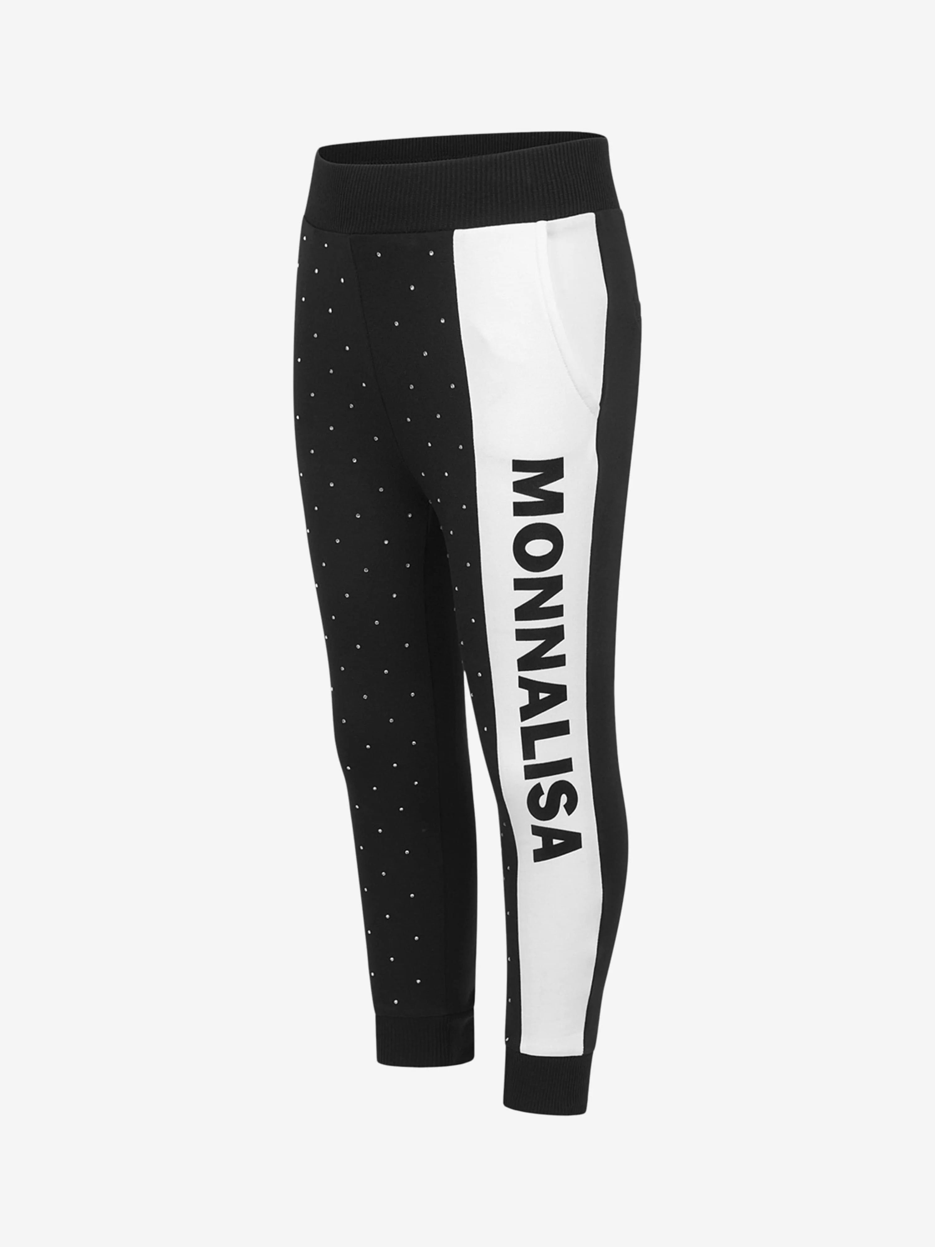 Monnalisa Girls Cotton Diamante Logo Joggers