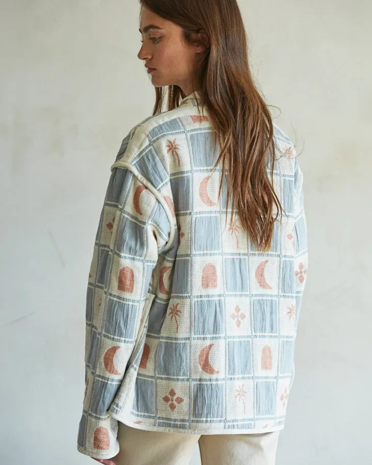 Moon Patched Oversized Quilted Cottage Jacket