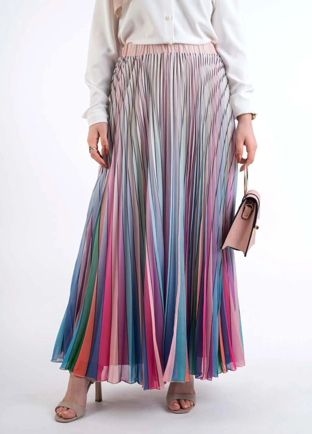 Multicolor pleat Skirt