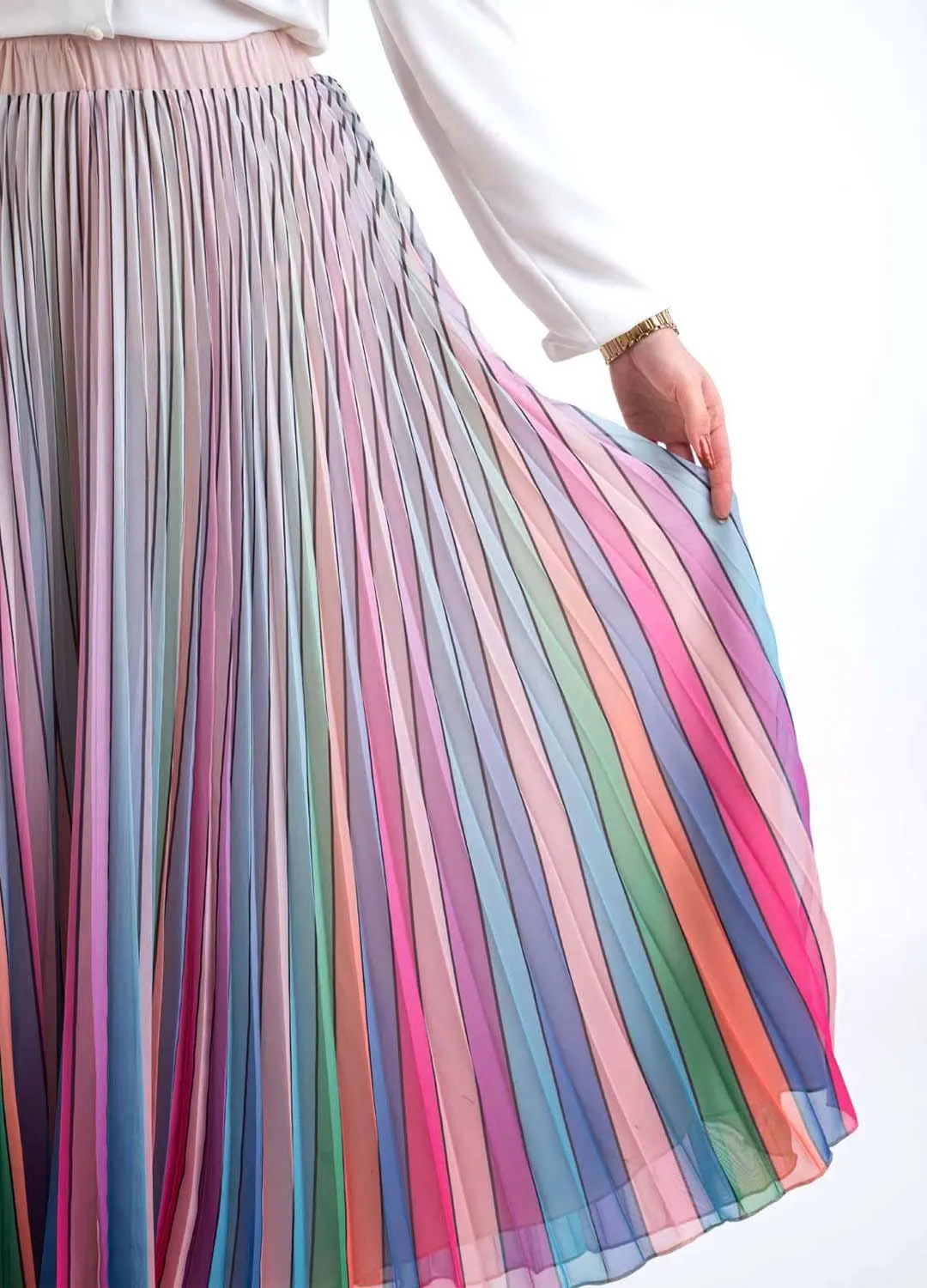 Multicolor pleat Skirt