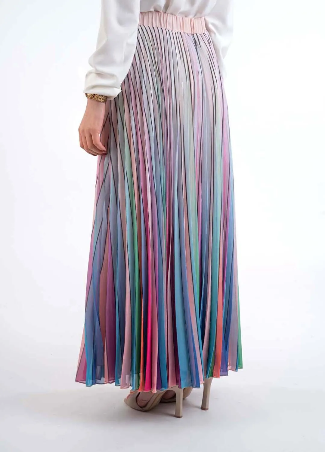 Multicolor pleat Skirt