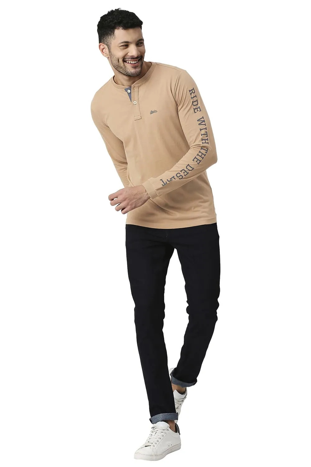 Muscle Fit Cotton Henley T-shirt