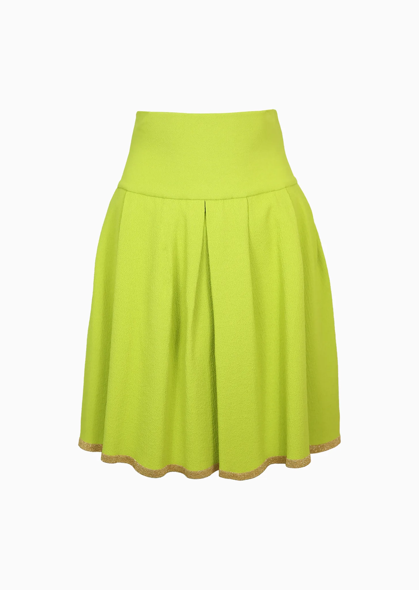 Mychelle - Pleated Skirt with Metallic Trim