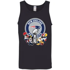 New England Patriots Super Bowl 2019 Mickey Minnie Mouse Donald Daisy Duck Football Nfl Men Cotton Tank