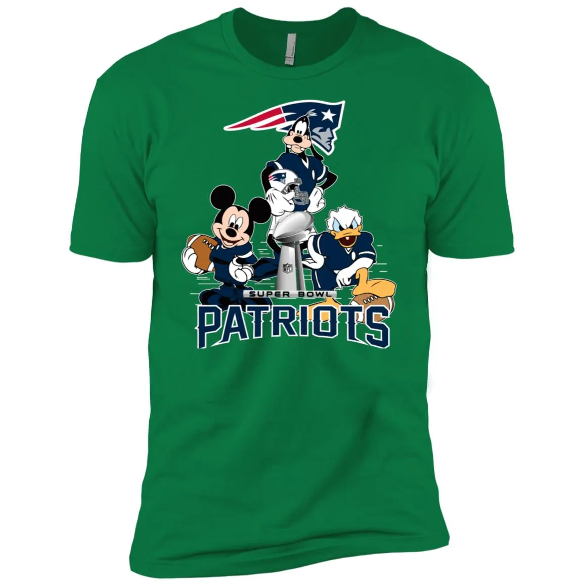 Nfl - New England Patriots Donald Duck Goofy Mickey Mouse Super Bowl 2019 Football Men Short Sleeve T-Shirt