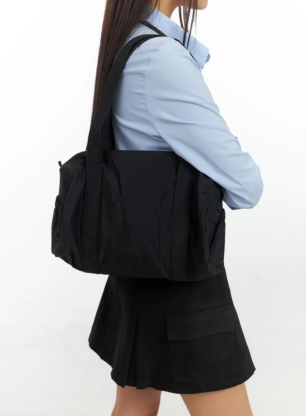 Nylon Pocket Shoulder Bag IS427