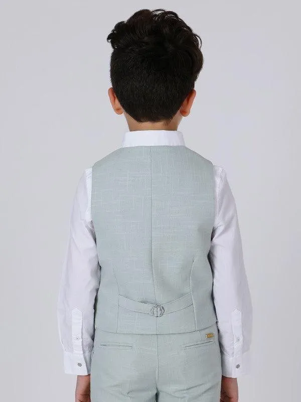 One Friday Green Solid Waistcoat