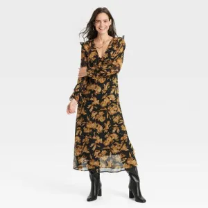 Open Box - Women's Long Sleeve Sheer Maxi Dress - A New Day