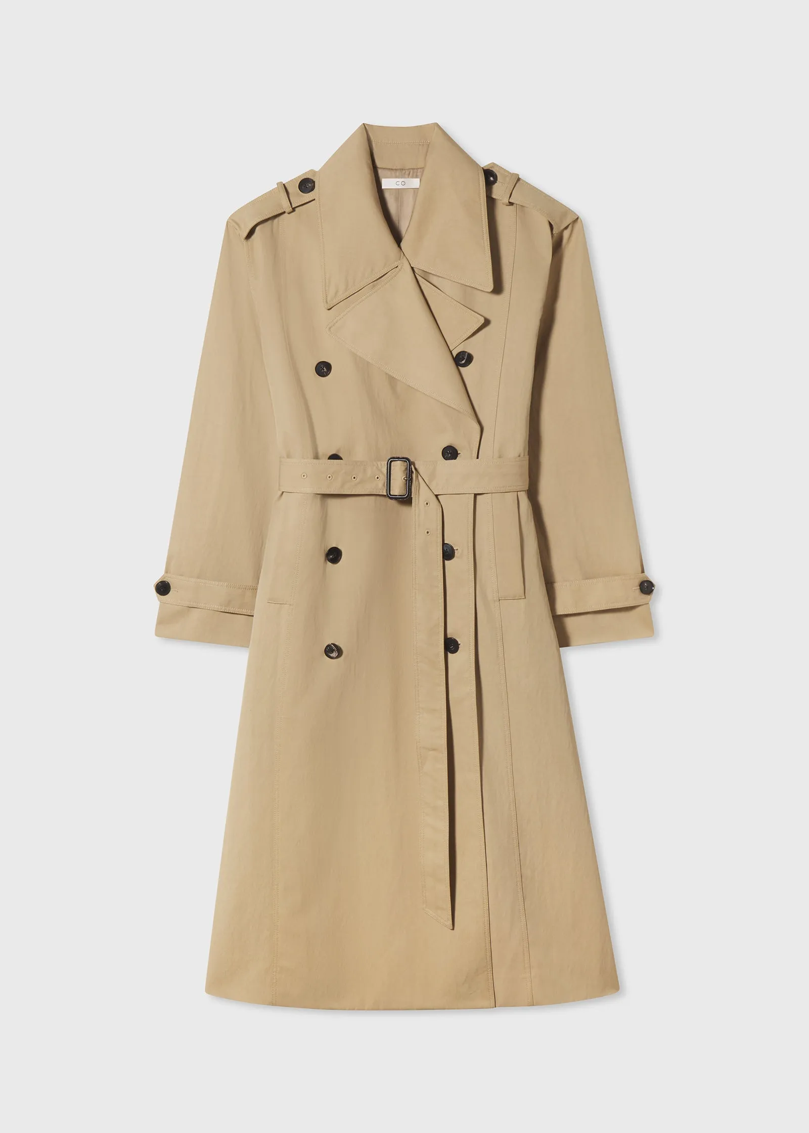 Oversized Trench in Cotton Twill - Camel