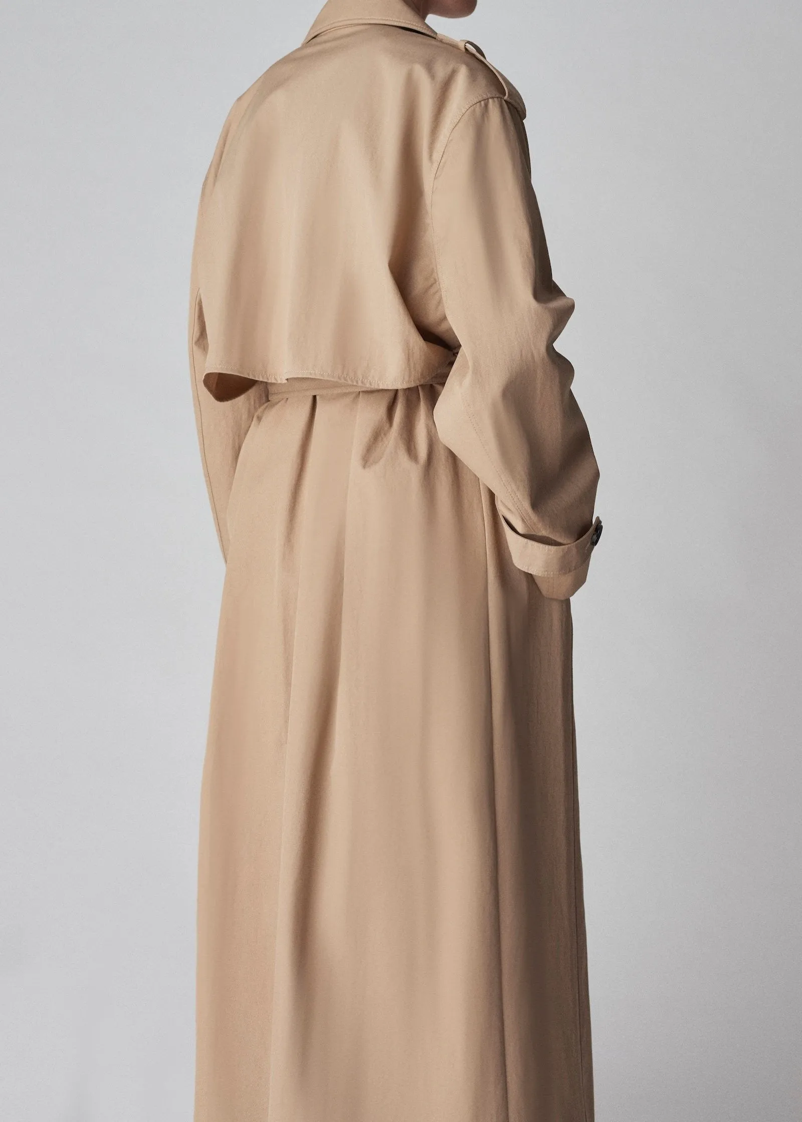 Oversized Trench in Cotton Twill - Camel