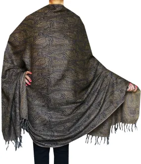 Paisley Women's Wool Shawl Scarves Indian Clothing (82 x 42 inches)