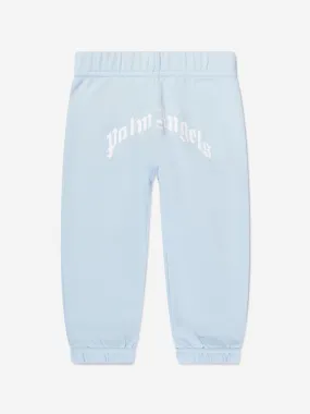 Palm Angels Baby Boys Curved Logo Joggers in Blue