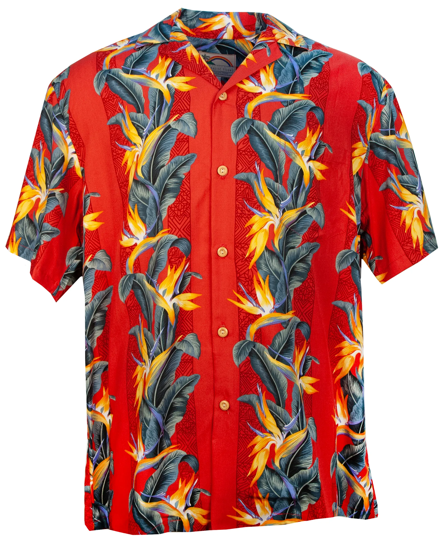 Paradise Panel Mens Hawaiian Shirt in Red