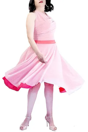 pink polka dots full circle tango skirt