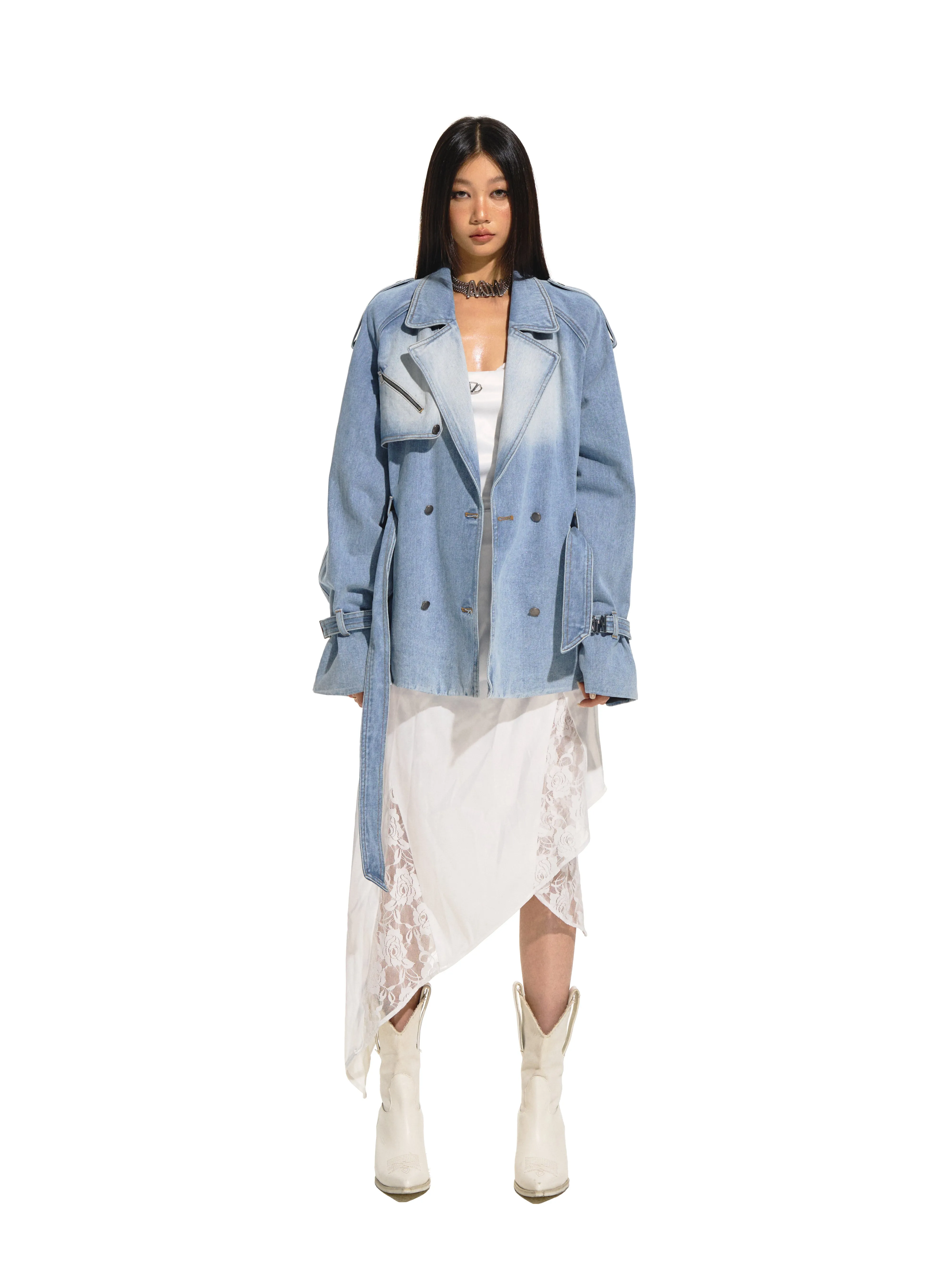 Planetary Denim Trench Coat