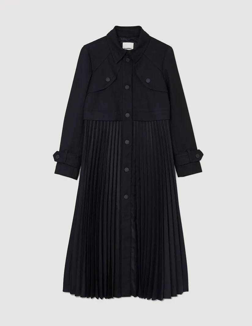 Pleated Trench Coat