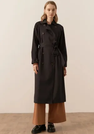 POL HOLLAND TENCEL TRENCH IN BLACK