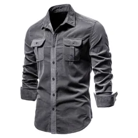 Pologize™ Leandro Long Sleeve Corduroy Button-Down Shirt