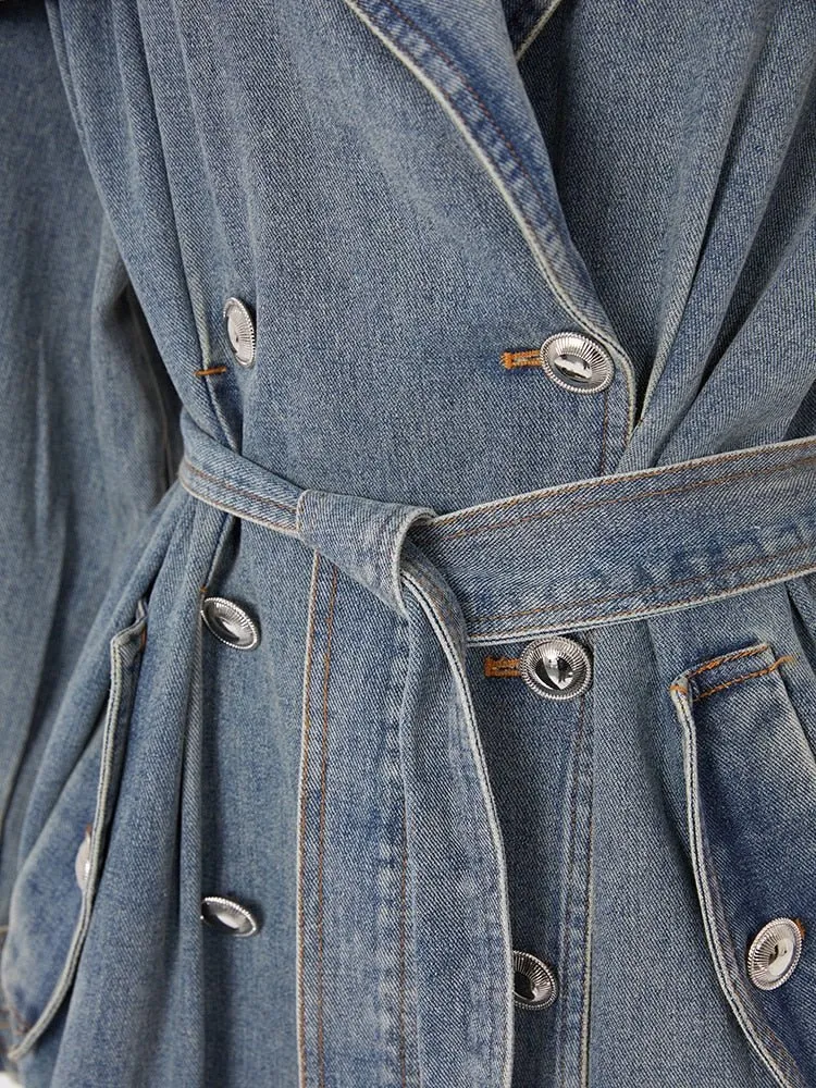 Pre Order:  Denim Trench Coat - @itsjacqueblue