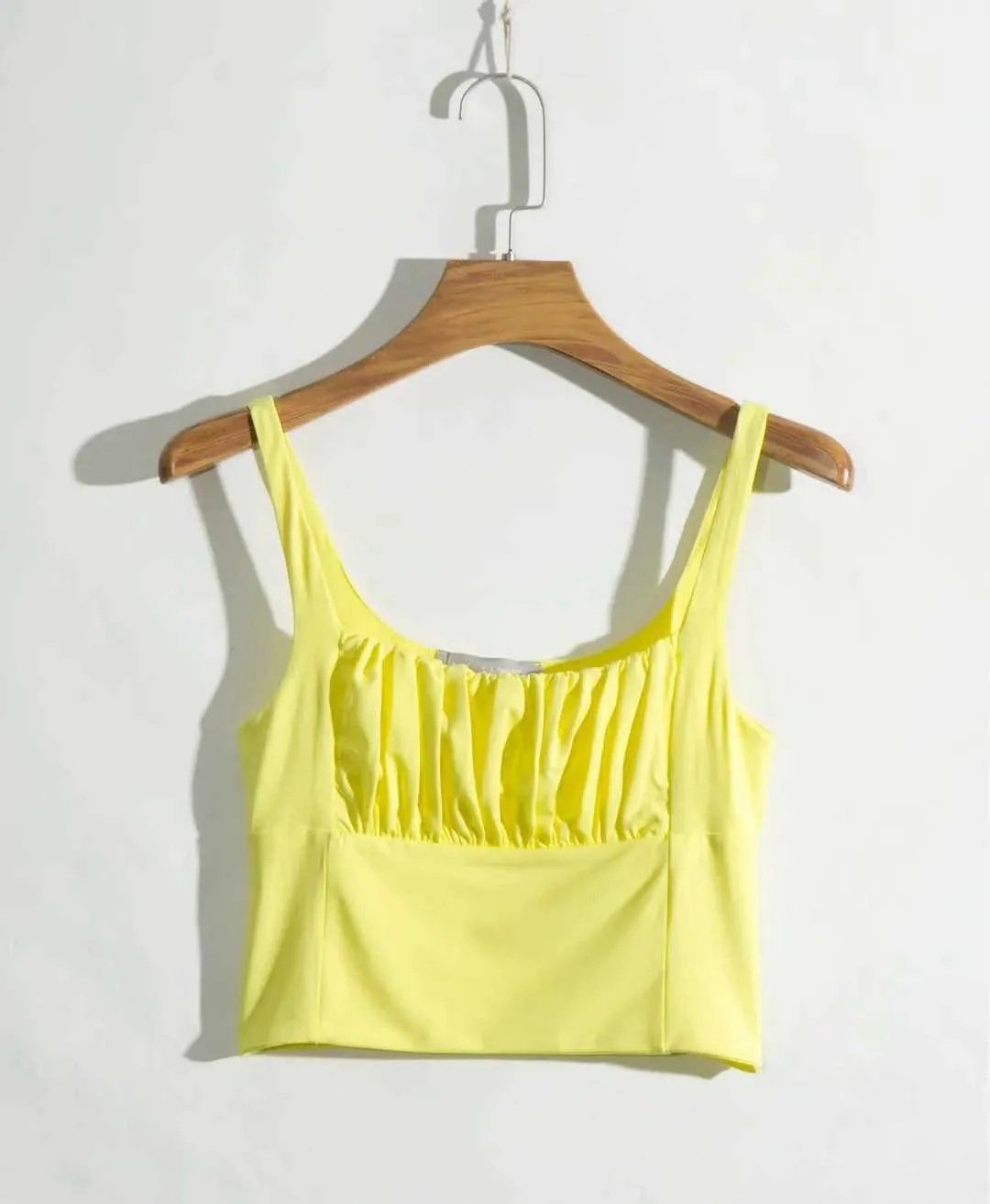 Pretty ruched Tank Top Women's Sleeveless Scrunch Shirt