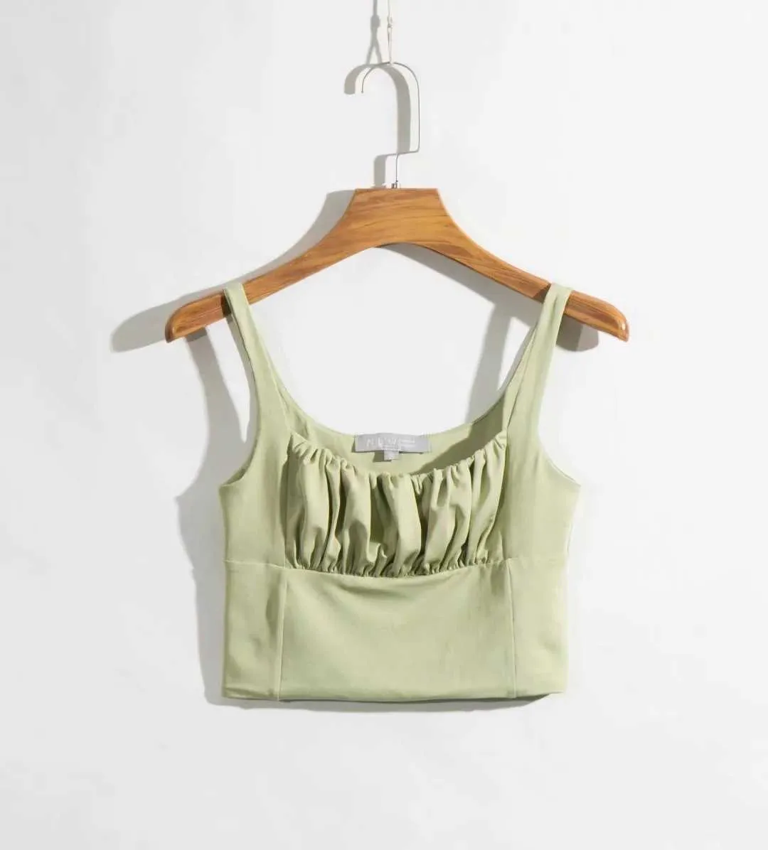 Pretty ruched Tank Top Women's Sleeveless Scrunch Shirt