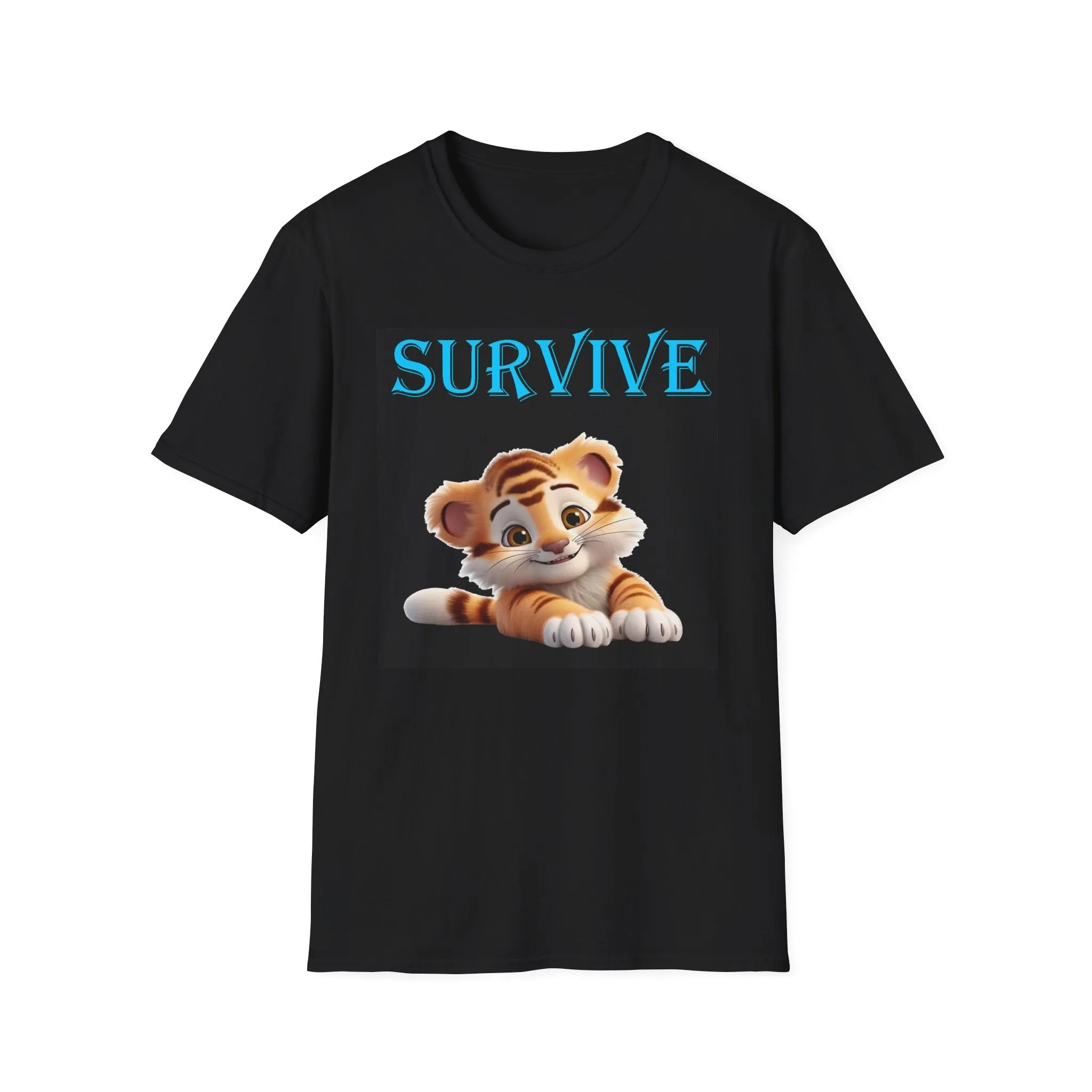 Princess Grace  Survive Tiger Unisex Softstyle T-Shirt   Cute Animal Tee for Casual Wear & Gift