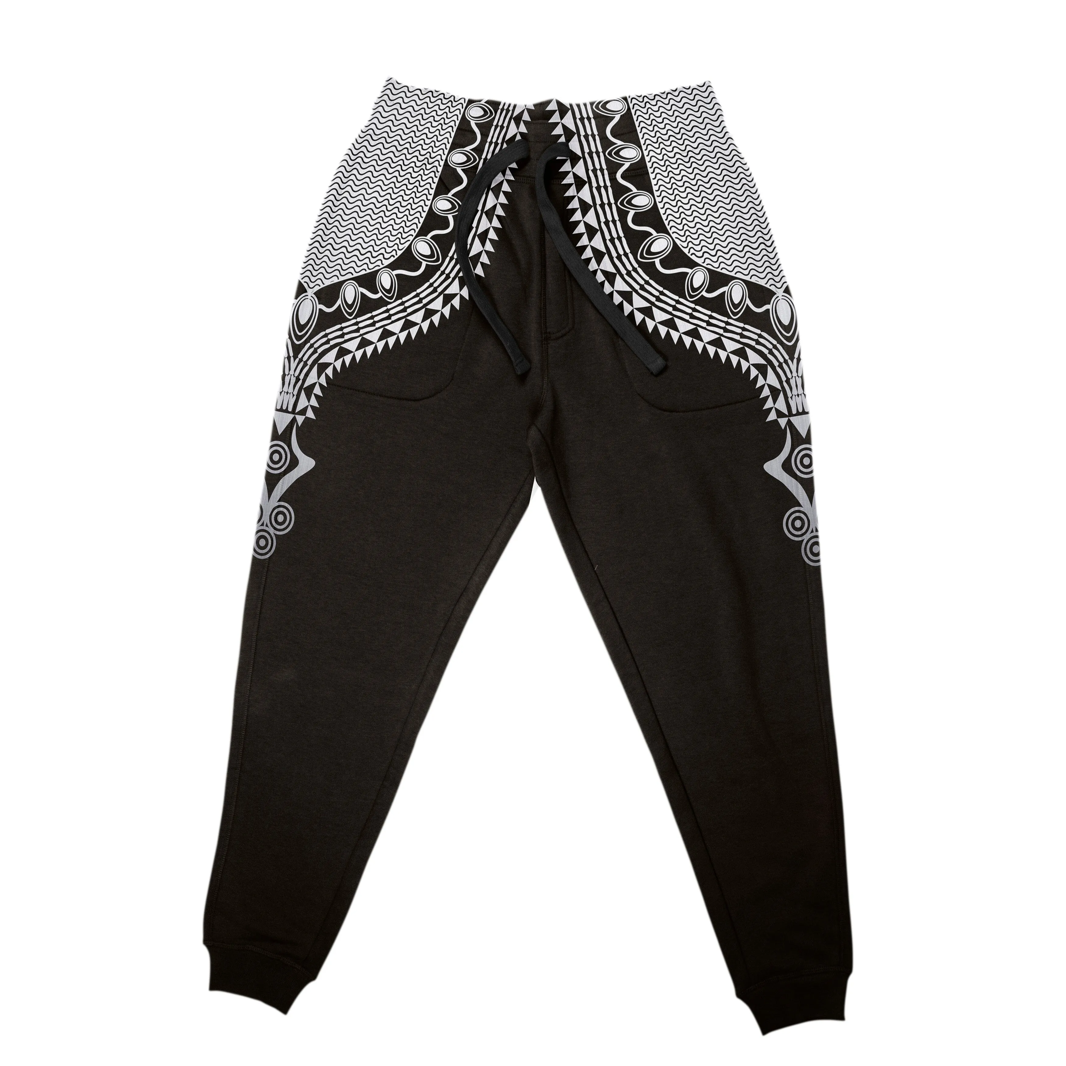 Printed Dashiki Color Black All-over Hoodie And Joggers Set