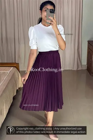 Purple Accordion Pleated Skirt Only