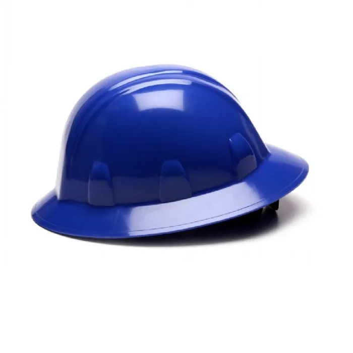 Pyramex HP24160 SL Full Brim 4 Point Ratchet Hard Hat, Blue, 1 Each