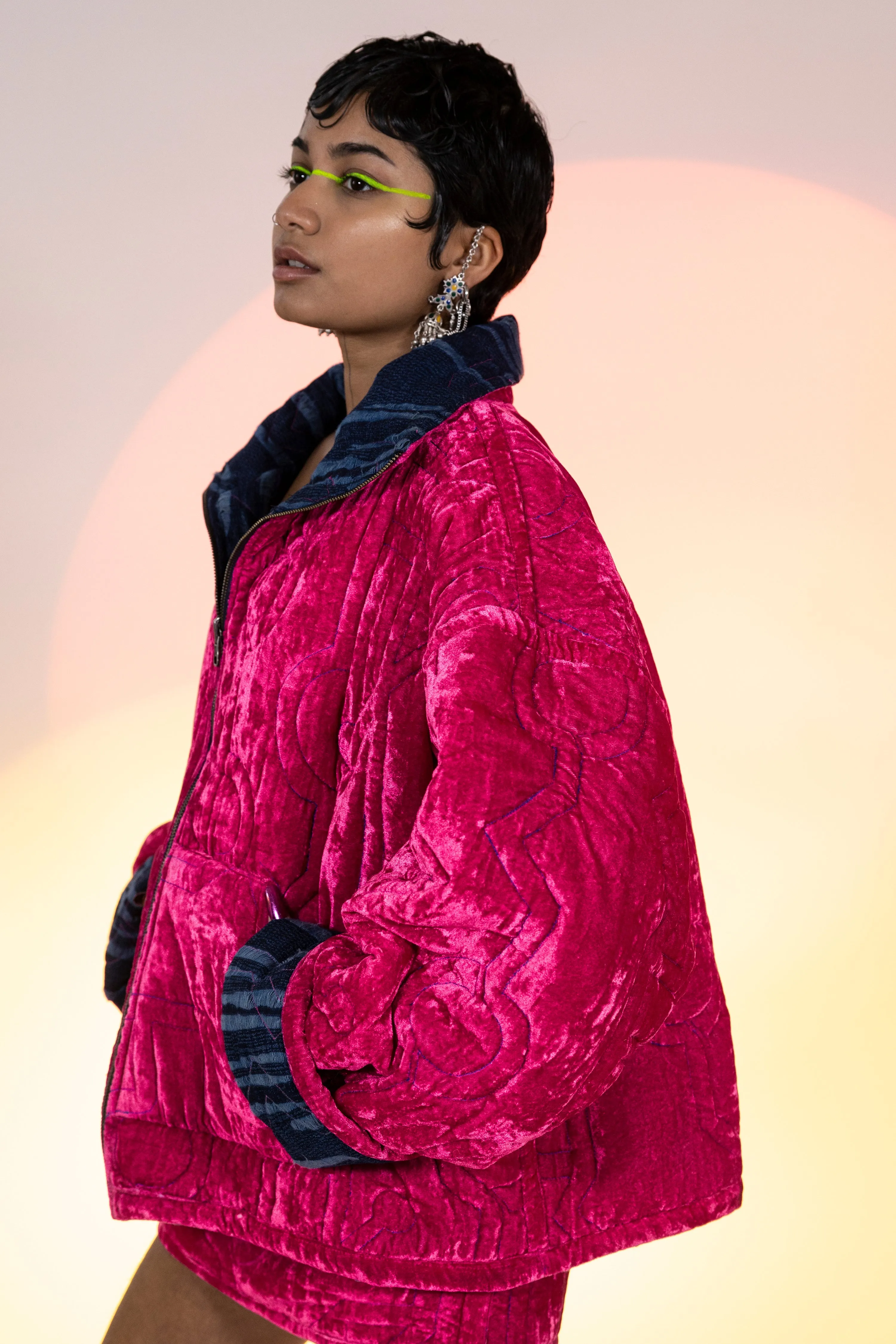 Quilted Reversible Kimono Jacket